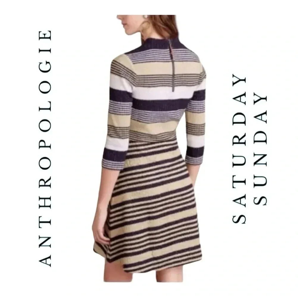 1519. ANTHROPOLOGIE SATURDAY SUNDAY 3/4 SLEEVE KNEE LENGTH DRESS‎ SIZE SMALL